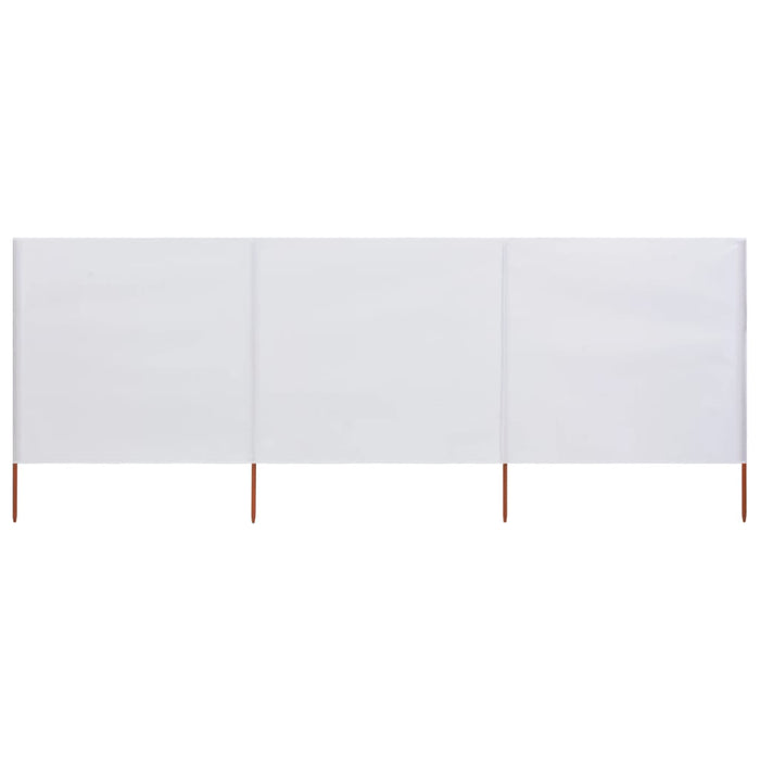 Paravento a 3 Pannelli in Tessuto 400x160 cm Bianco Sabbia 47148