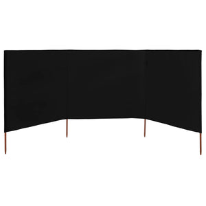 Paravento a 3 Pannelli in Tessuto 400x160 cm Nero cod mxl 54724