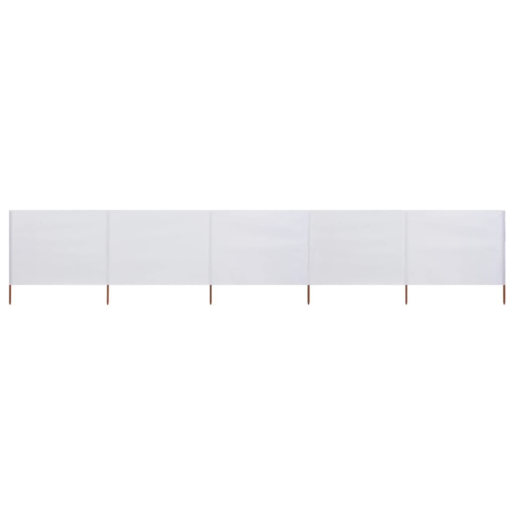 Paravento a 5 Pannelli in Tessuto 600x160 cm Bianco Sabbia cod mxl 54571