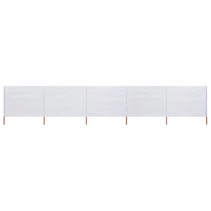 Paravento a 5 Pannelli in Tessuto 600x160 cm Bianco Sabbia cod mxl 54571