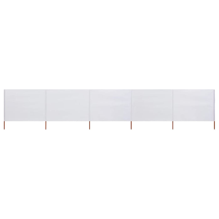 Paravento a 5 Pannelli in Tessuto 600x160 cm Bianco Sabbia cod mxl 54571