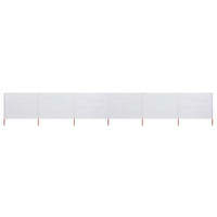 Paravento a 6 Pannelli in Tessuto 800x160 cm Bianco Sabbia cod mxl 63951