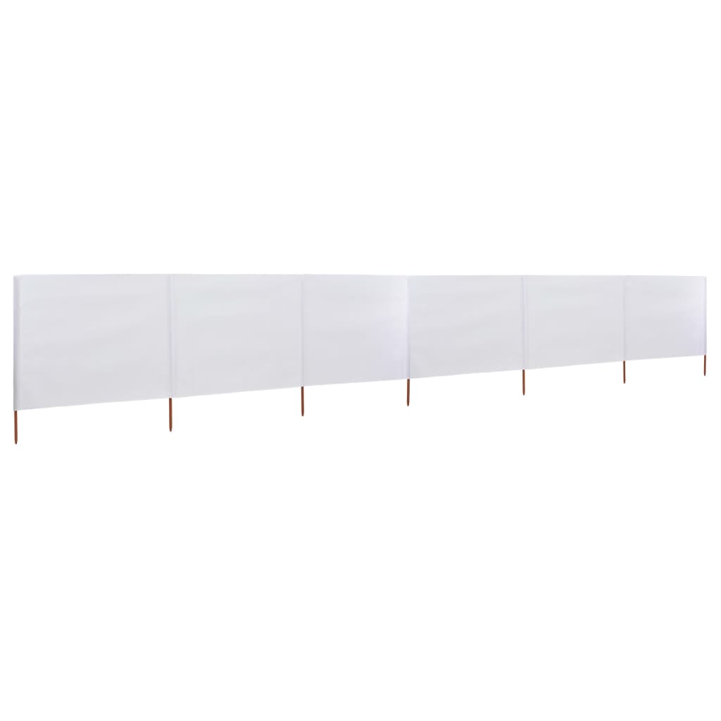 Paravento a 6 Pannelli in Tessuto 800x160 cm Bianco Sabbia cod mxl 63951