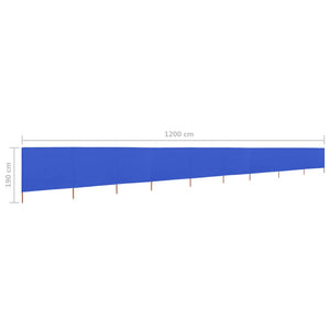 Paravento a 9 Pannelli in Tessuto 1200x160 cm Azzurro cod mxl 54794