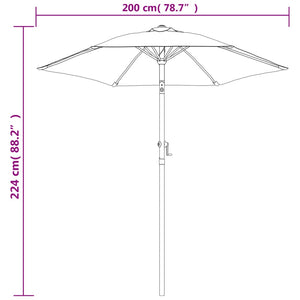 Ombrellone Antracite 200x224 cm in Alluminio 47206