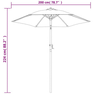 Ombrellone Blu 200x211 cm in Alluminio