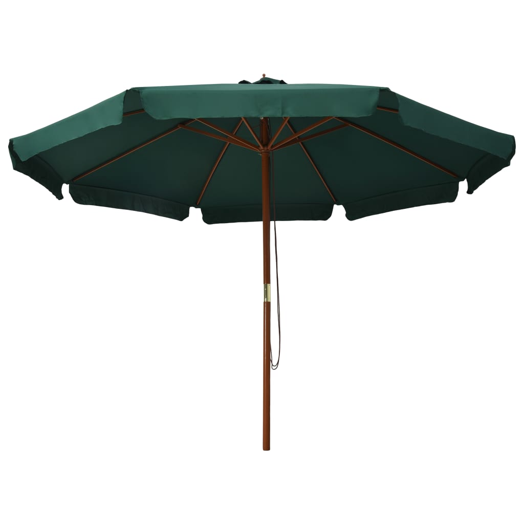 Ombrellone da Esterni con Palo in Legno 330 cm Verde cod mxl 55293