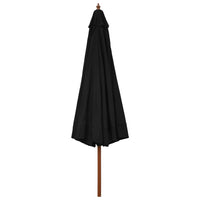 Ombrellone da Esterni con Palo in Legno 330 cm Nero cod mxl 17241