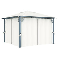 Gazebo con Tenda 300 x 300 cm Crema Alluminio 48042