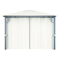 Gazebo con Tenda 300 x 300 cm Crema Alluminio 48042