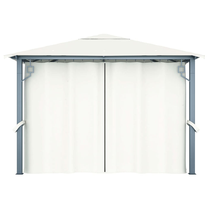 Gazebo con Tenda 300 x 300 cm Crema Alluminio 48042