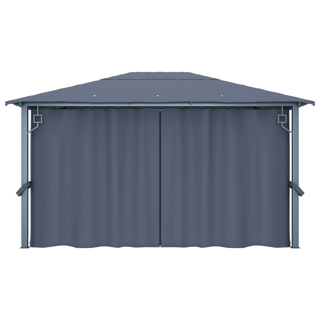 Gazebo con Tenda 400 x 300 cm Antracite Alluminio cod mxl 66253