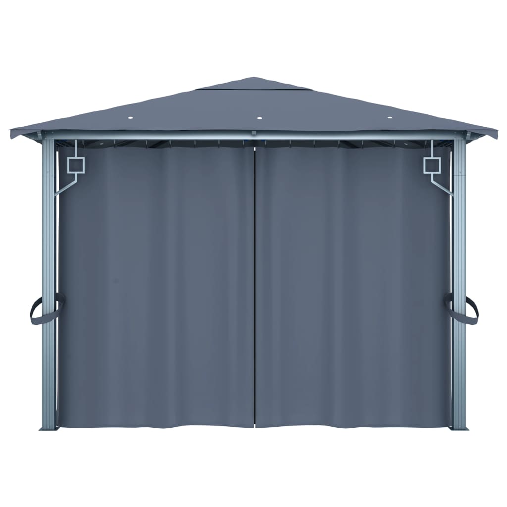 Gazebo con Tenda 400 x 300 cm Antracite Alluminio cod mxl 66253