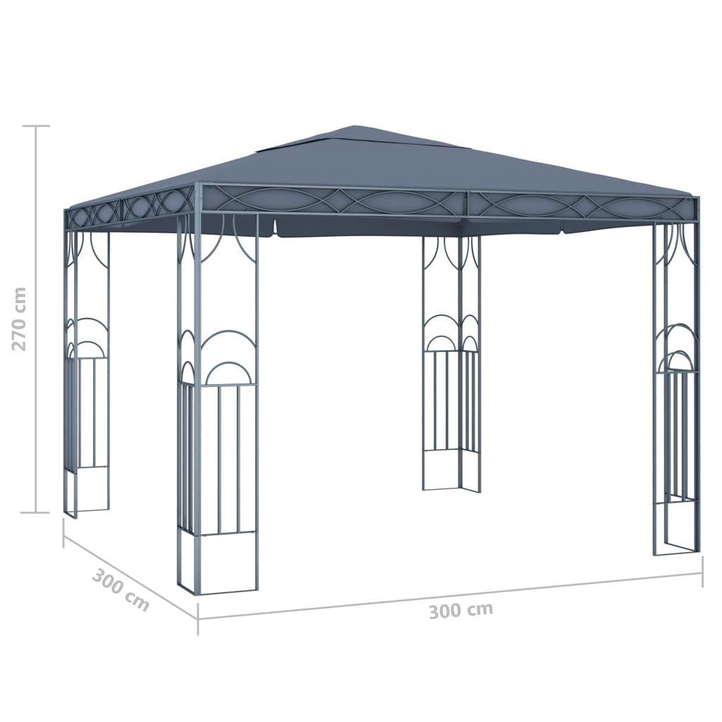 Gazebo 300x300 cm Antracite cod mxl 66027