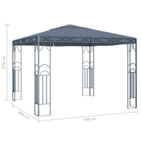 Gazebo 300x300 cm Antracite cod mxl 66027