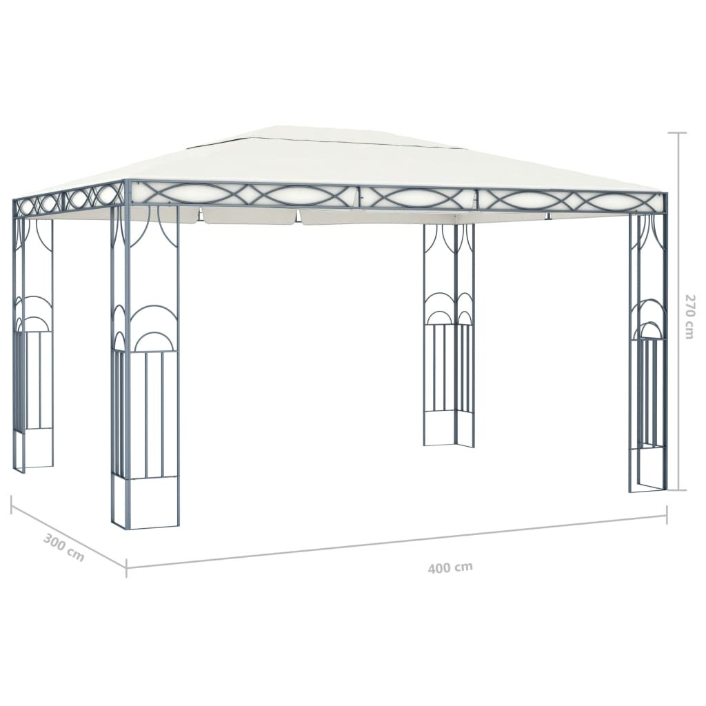 Gazebo 400x300 cm Crema 48048