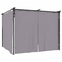 Gazebo con Tende 3x3 m Antracite in Acciaio 48051