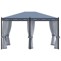 Gazebo con Schermi a Rete 3x4 cm Antracite in Acciaio 48057