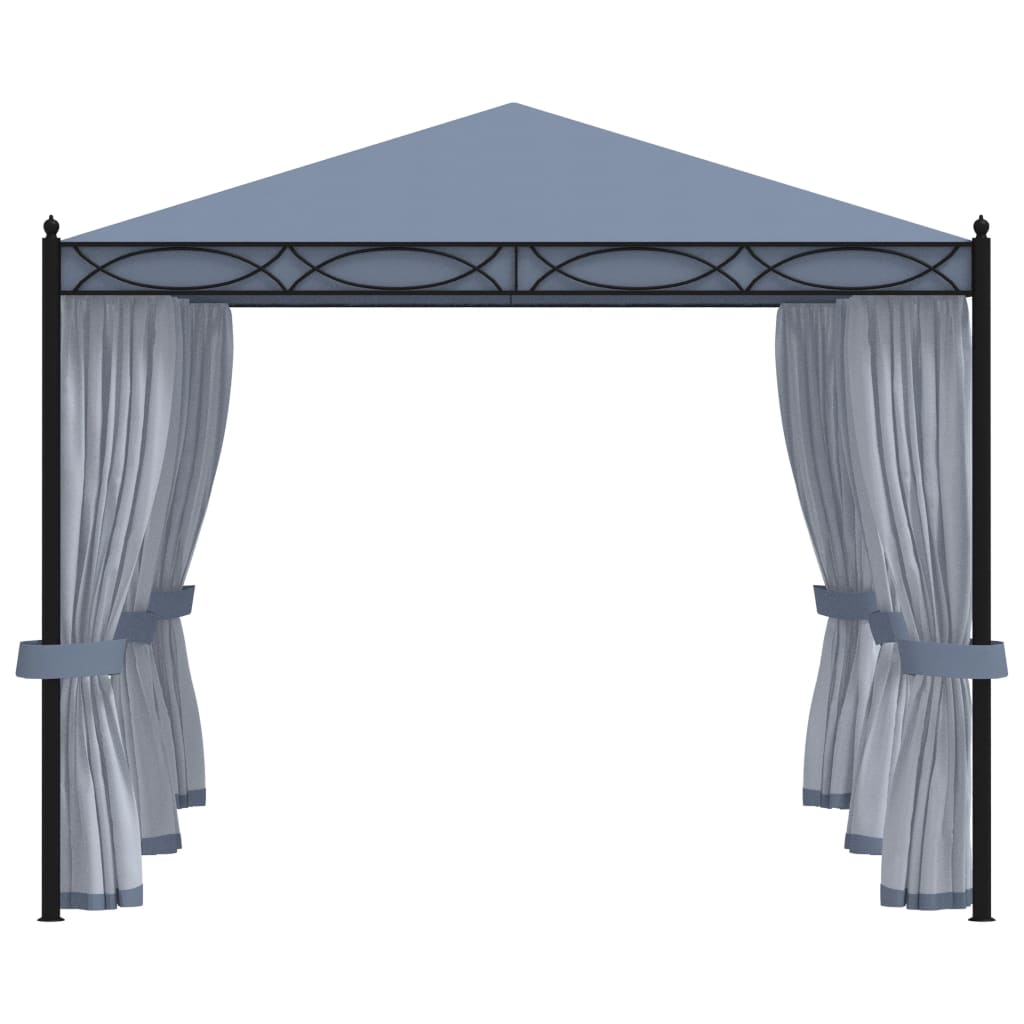 Gazebo con Schermi a Rete 3x4 cm Antracite in Acciaio cod mxl 66012