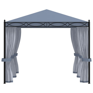 Gazebo con Schermi a Rete 3x4 cm Antracite in Acciaio cod mxl 66012