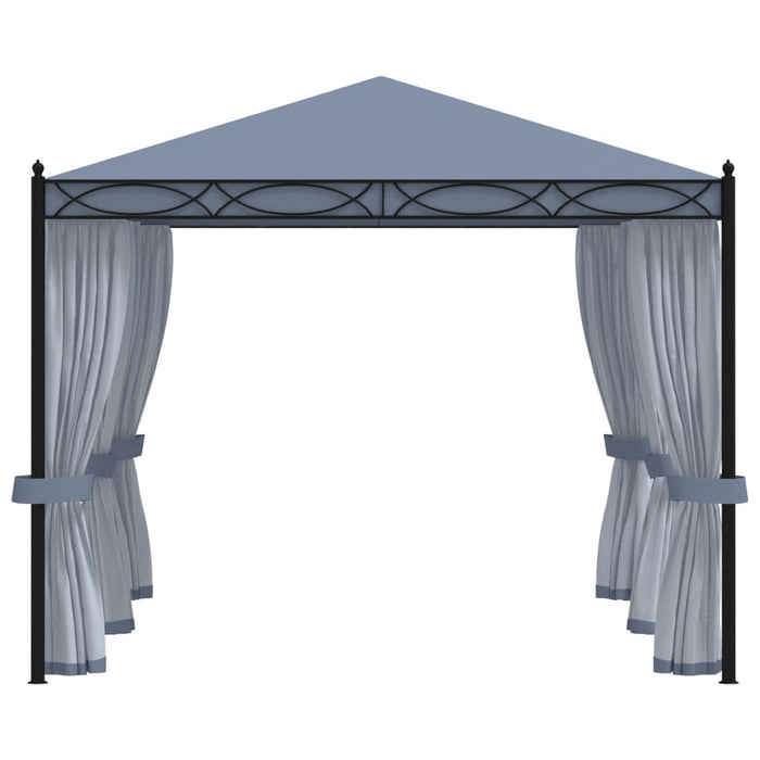 Gazebo con Schermi a Rete 3x4 cm Antracite in Acciaio 48057