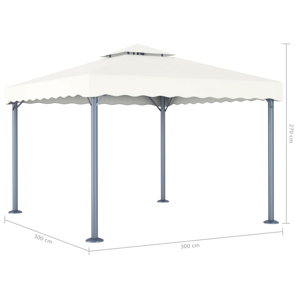 Gazebo 300x300 cm Crema Alluminio