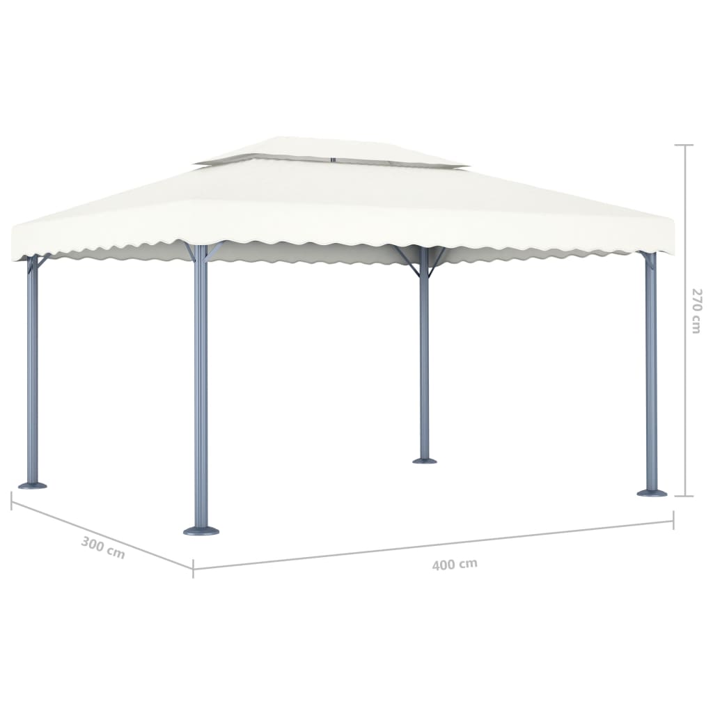 Gazebo 400x300 cm Crema Alluminio cod mxl 66105