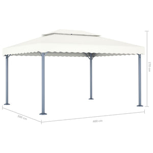 Gazebo 400x300 cm Crema Alluminio cod mxl 66105