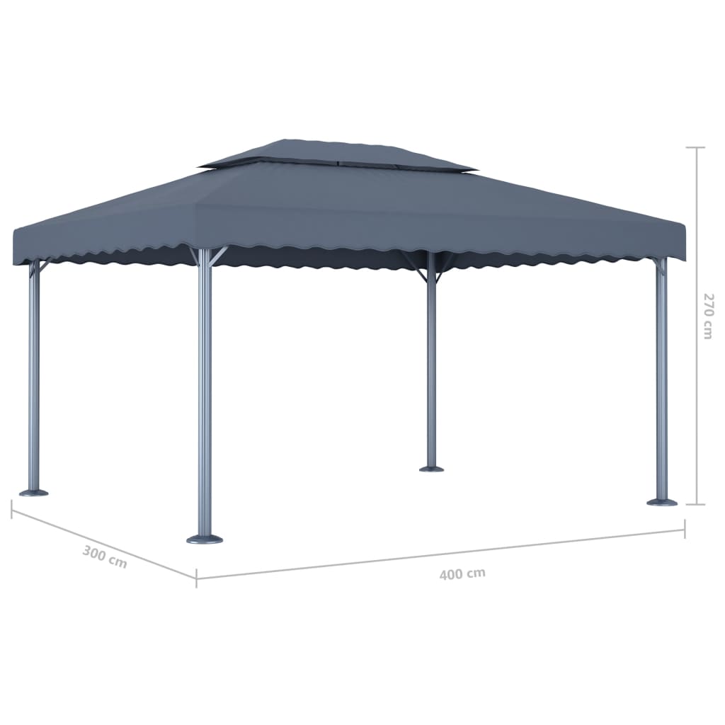 Gazebo 400x300 cm Antracite Alluminio 48063