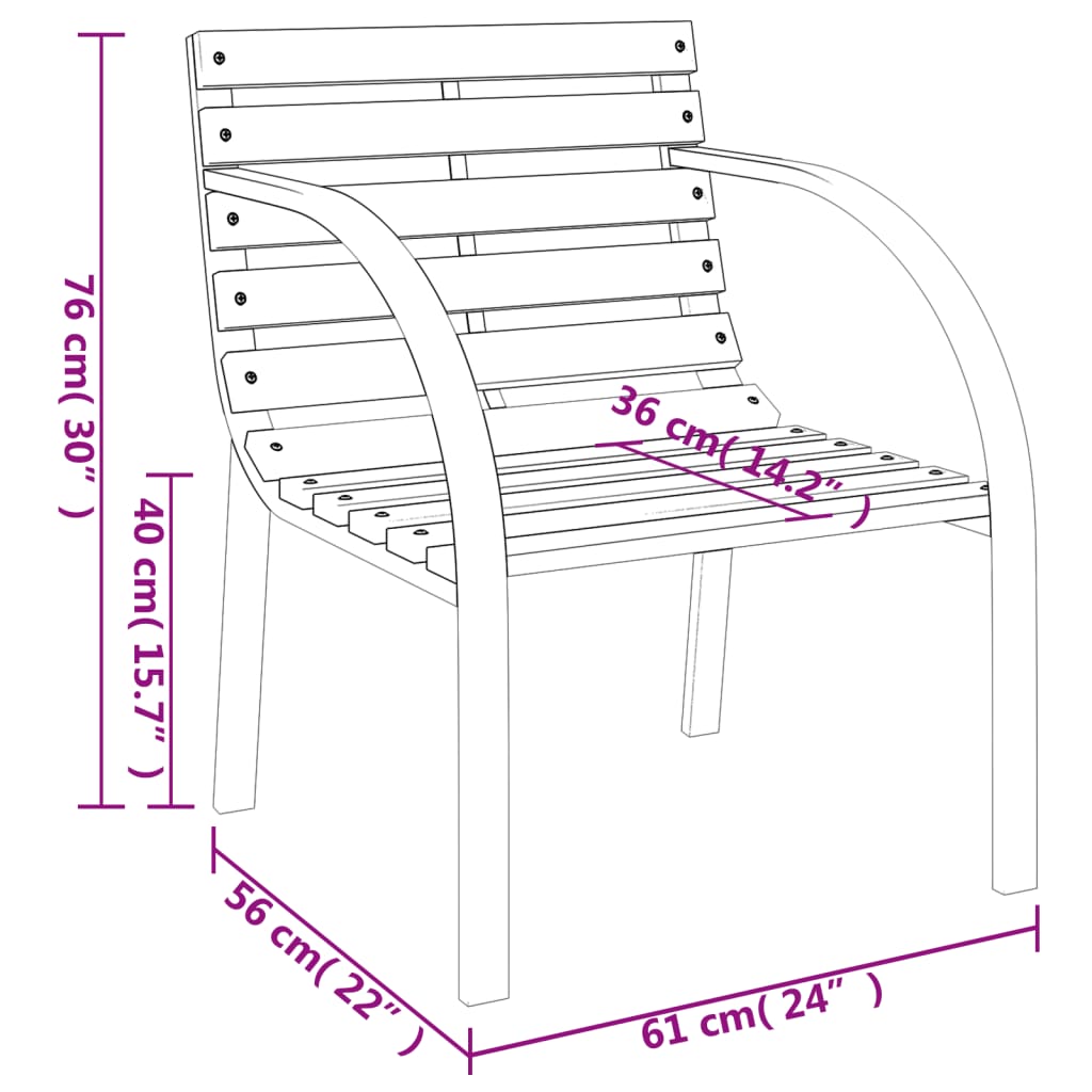 Sedie da Giardino 2 pz Grigie in Legno