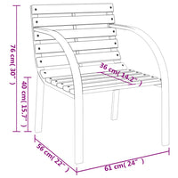 Sedie da Giardino 2 pz Grigie in Legno