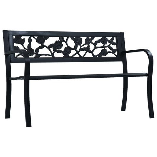 Panchina da Giardino 125 cm Nera in Acciaio  cod mxl 45679