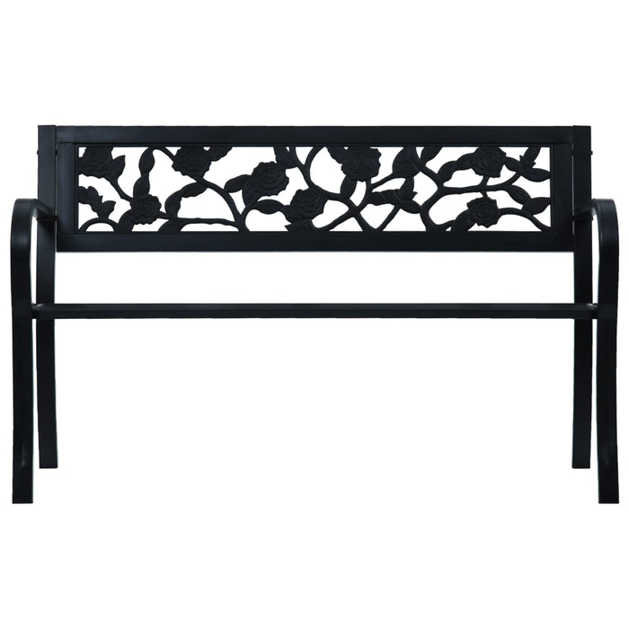 Panchina da Giardino 125 cm Nera in Acciaio  cod mxl 45679