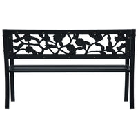 Panchina da Giardino 125 cm Nera in Acciaio  cod mxl 45679