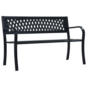 Panchina da Giardino 125 cm Nera in Acciaio  cod mxl 45773