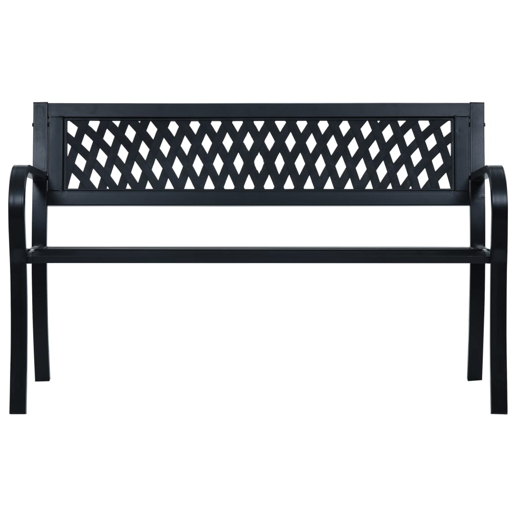 Panchina da Giardino 125 cm Nera in Acciaio  cod mxl 45773