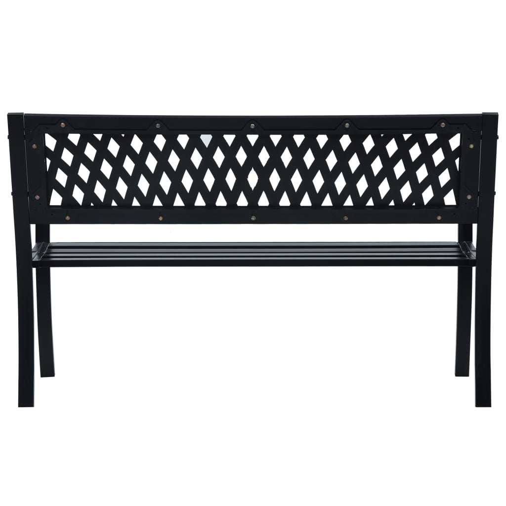 Panchina da Giardino 125 cm Nera in Acciaio  cod mxl 45773