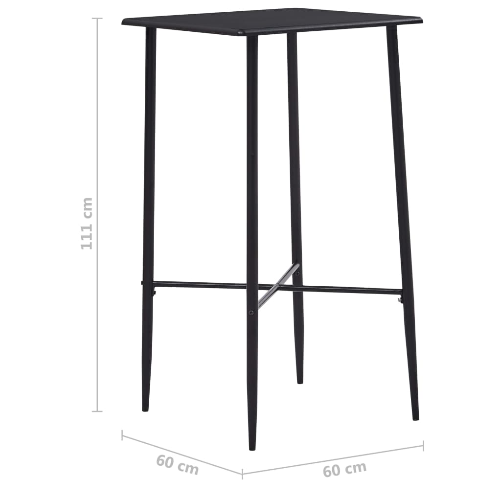 Tavolo da Bar Nero 60x60x111 cm in MDF cod mxl 15164