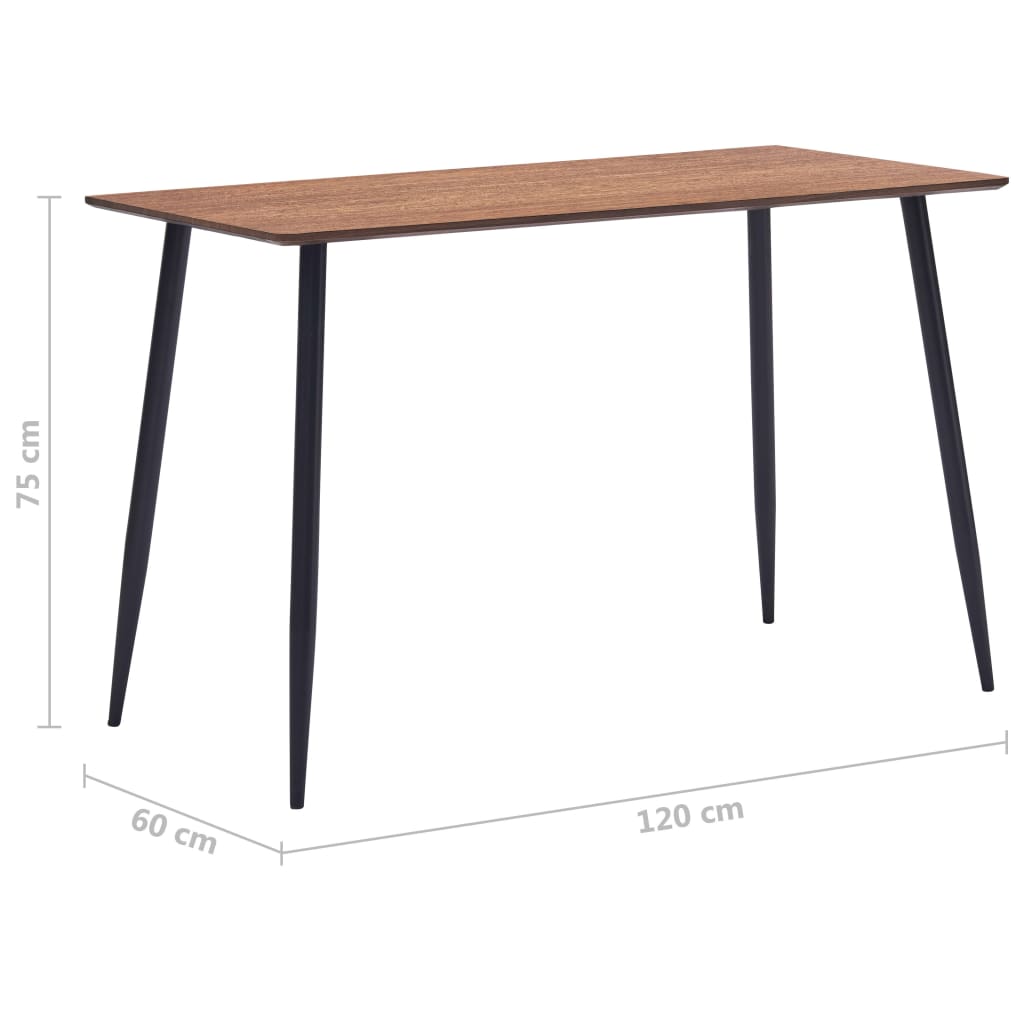 Tavolo da Pranzo Marrone 120x60x75 cm in MDF 281565