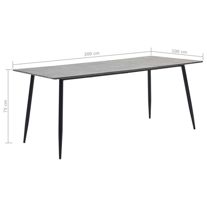 Tavolo da Pranzo Grigio 200x100x75 cm in MDF 281574