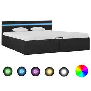 Letto Idraulico Contenitore LED Grigio Scuro Tessuto 180x200cm  cod mxl 62601