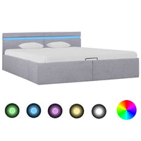 Letto Idraulico Contenitore LED Grigio Chiaro Tessuto 180x200cm  cod mxl 63590