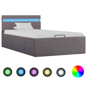 Letto Idraulico Contenitore LED Grigio Talpa Tessuto 90x200cm  cod mxl 62224