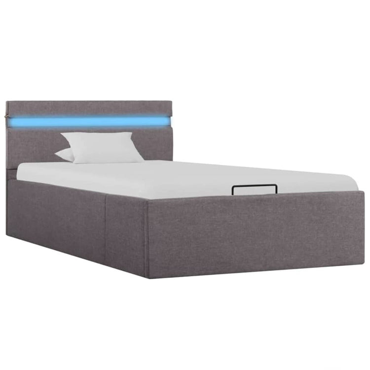 Letto Idraulico Contenitore LED Grigio Talpa Tessuto 90x200cm  cod mxl 62224