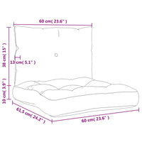 Cuscini per Pallet 2 pz Neri in Tessuto 47462