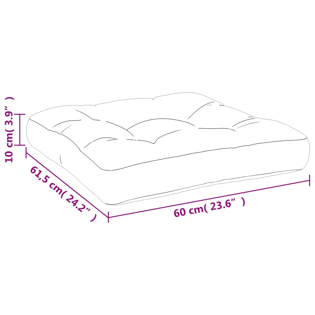 Cuscino per Pallet Antracite 60x61,5x10 cm in Tessuto 47467