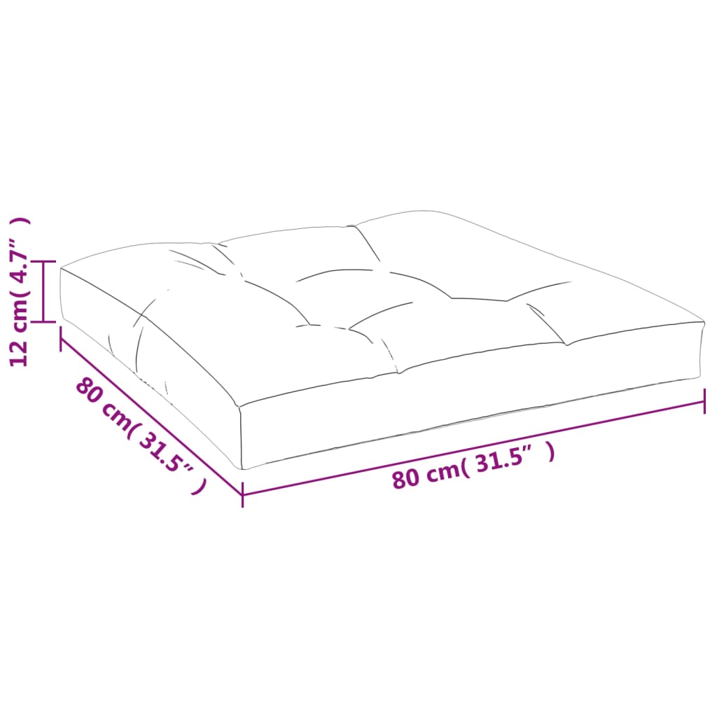 Cuscino per Pallet Nero 80x80x12 cm in Tessuto 47489