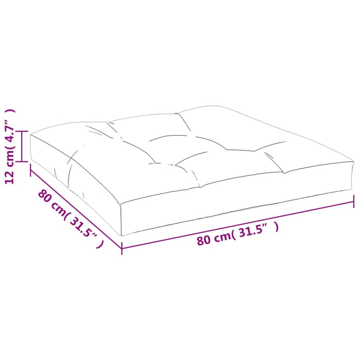 Cuscino per Pallet Nero 80x80x12 cm in Tessuto 47489