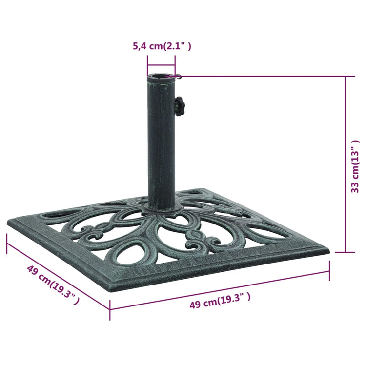 Base Ombrellone Verde 12 kg 49 cm in Ghisa cod mxl 49356