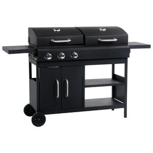 Barbecue Combinato Carbone e Gas 3 Fuochi cod mxl 13925